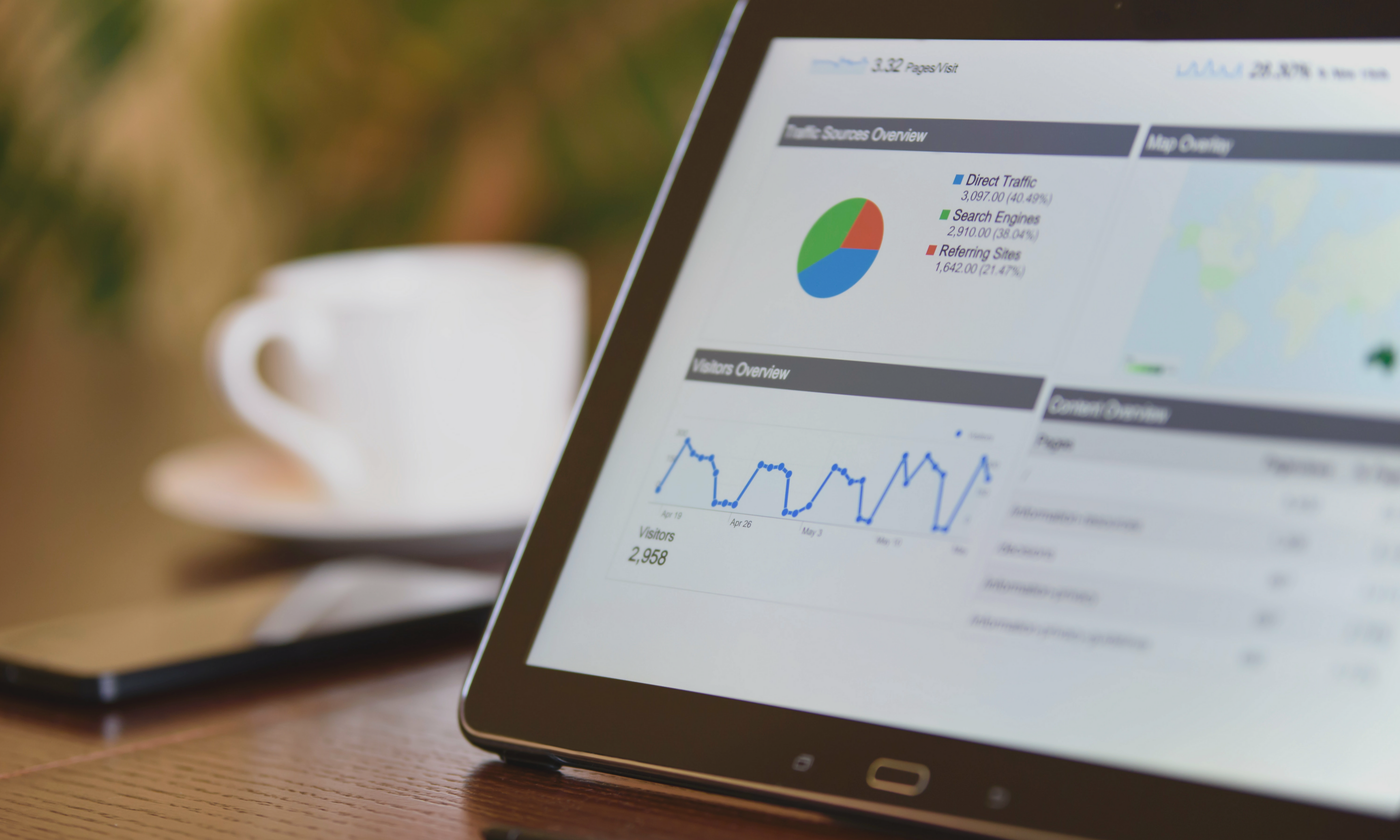 Laptop with Analytics Screen